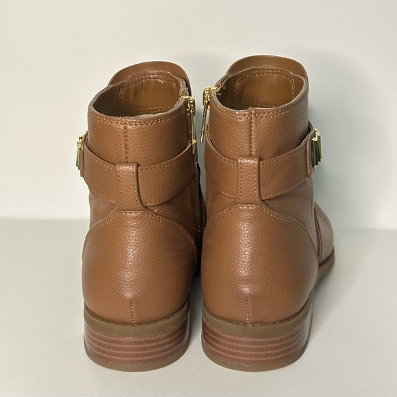 Michael Kors Jilly Faux Pebbled Leather Ankle Boot Brown Size 9 - Picture 6 of 7